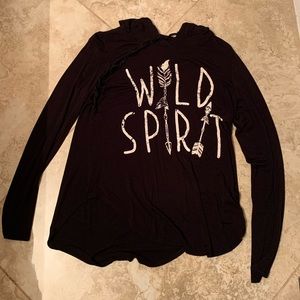 Black shirt with a hoodie